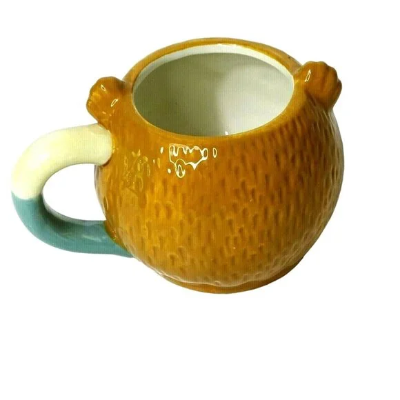 Earthenware 3D Owl Mug Cup Coffee Tea Hot Cocoa Brown Tan 3 inch Tall - Picture 2 of 5